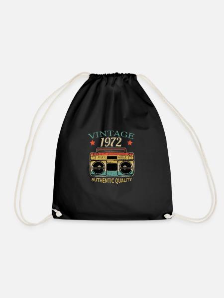 Vintage 1972 Radio Authentic Quality B-Day Gift - Drawstring Bag - black