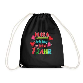 Hurra 1 Jahr Baby Kleinkind Geschenk Geburtstag - Turnbeutel - Schwarz - Vorne