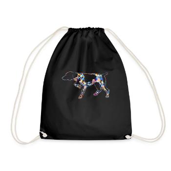 German Shorthaired Pointer - Drawstring Bag - black - Front