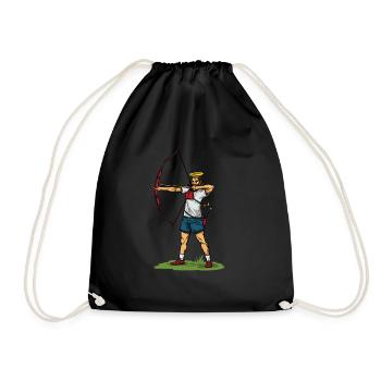 Cool Jesus Archery Gift Idea - Drawstring Bag - black - Front