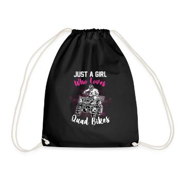 Cool Quadbike Mädchen Geschenk - Turnbeutel - Schwarz - Vorne