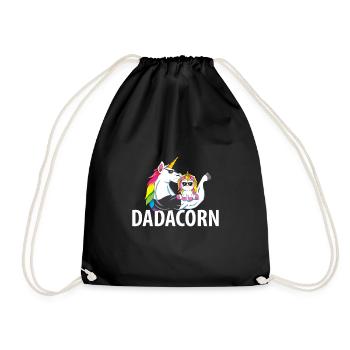 Dadacorn| Daddy| Unicorn| Baby| Sunglasses| Humor - Turnbeutel - Schwarz - Vorne