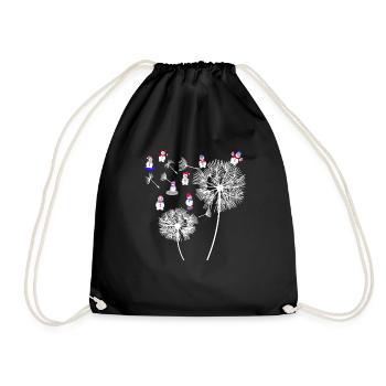 Santa Claus Dandelion Funny Christmas - Drawstring Bag - black - Front