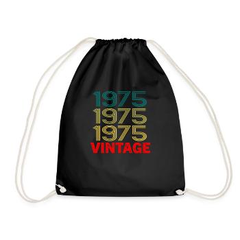 Retro Vintage 1975 45. Geburtstagsgeschenk für Männer Frau - Turnbeutel - Schwarz - Vorne