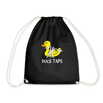 Funny Duck Tape Shirt - Duck Pun T Shirt - Duck Lo - Drawstring Bag - black - Front