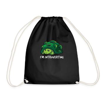 Funny Introvert Shirt - Gifts for Introverts - Int - Drawstring Bag - black - Front
