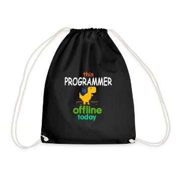 Programmer is offline - Drawstring Bag - black - Front