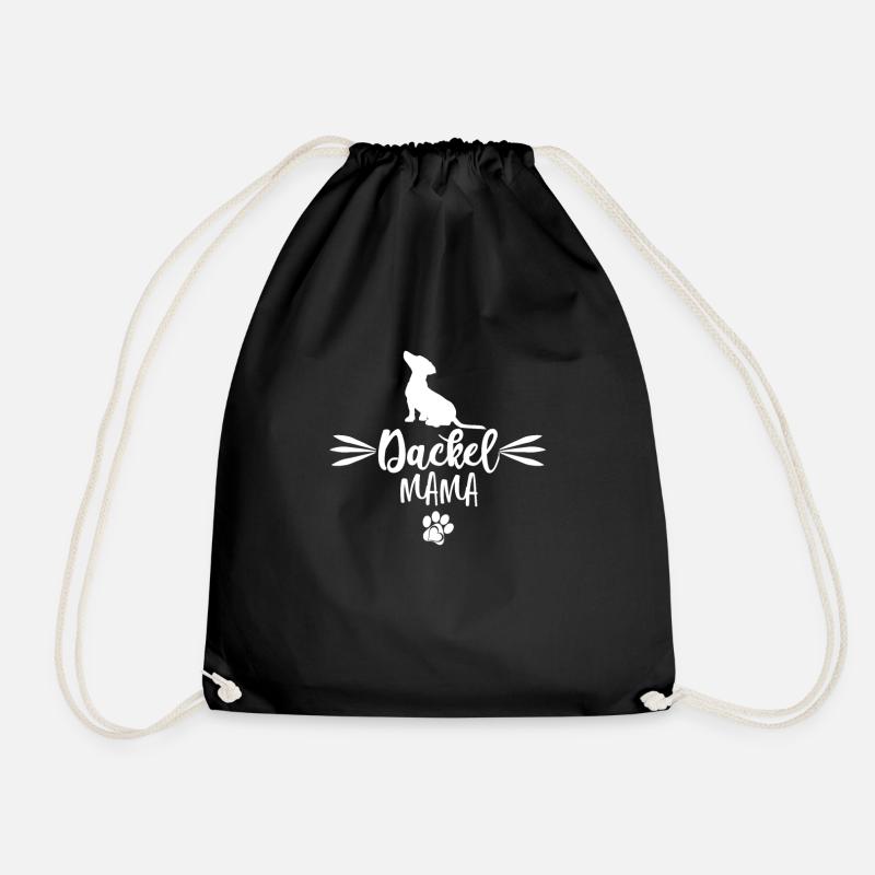 Dackel Mama Hundepfoten geschenk hundebesitzer - Turnbeutel - Schwarz