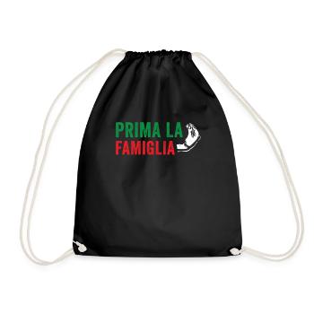 Prima La Famiglia Shirt - Italian Gift - Family F - Drawstring Bag - black - Front