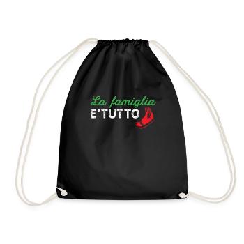 La Famiglia E Tutto Shirt - Italienisches Geschenk - Familie - Turnbeutel - Schwarz - Vorne
