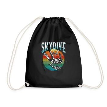 Parachutistes avion - Sac de sport léger - noir - Devant