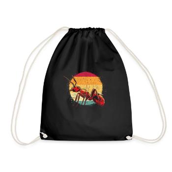 Vintage fourmi nature forêt illustration - Sac de sport léger - noir - Devant