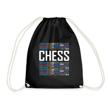 Chess Shirt, Chess Gifts, Chess - Drawstring Bag - black - Front