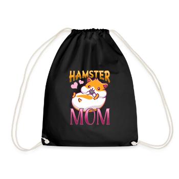 Sweet Hamster Loving Mother Animal Love - Drawstring Bag - black - Front