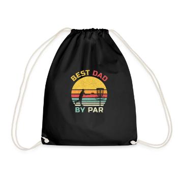 Disc Golf Papa Design für einen Disc-Golf Dad - Turnbeutel - Schwarz - Vorne