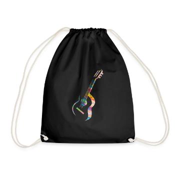 Gitarre Musik Geschenk - Turnbeutel - Schwarz - Vorne