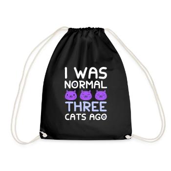 Cat funny saying funny cat - Drawstring Bag - black - Front