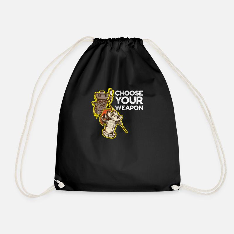 Chess chess player chess game chess pieces - Drawstring Bag - black