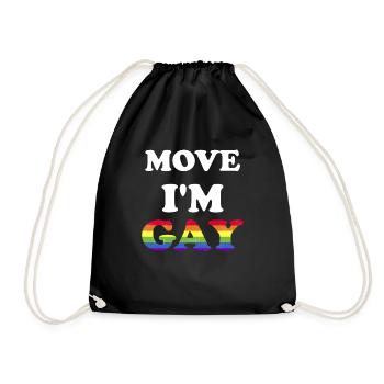 Move I’m Gay LGBT Drôle LGBTQ Rainbow Rengain - Sac de sport léger - noir - Devant