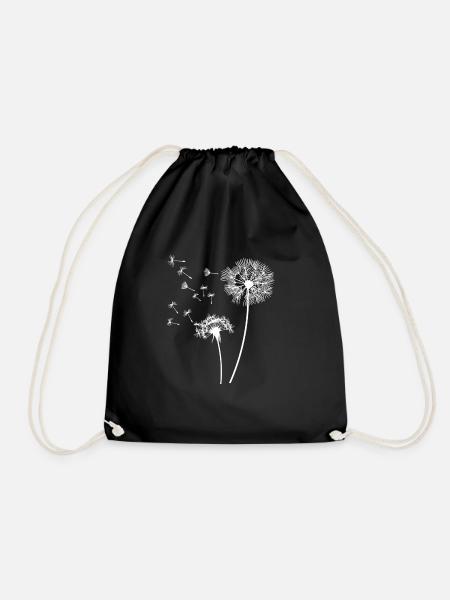 pusteblume shirt Damen Geschenk Blumenmotiv - Turnbeutel - Schwarz