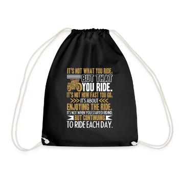 Motorcycle Funny Motorcycle - Drawstring Bag - black - Front