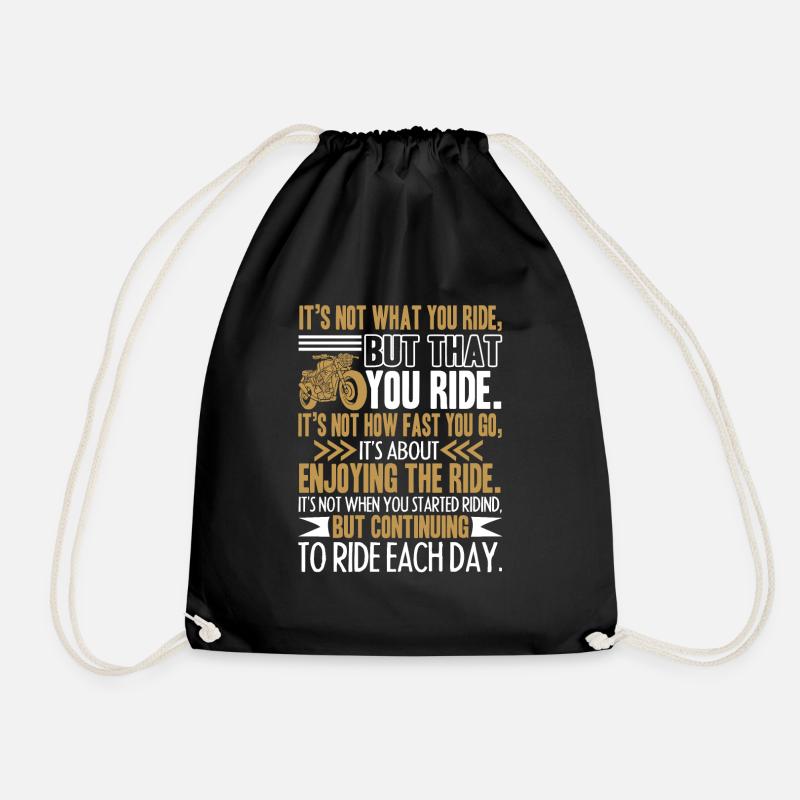 Motorcycle Funny Motorcycle - Drawstring Bag - black