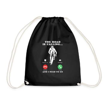 Cool racing cyclist bike gift saying - Drawstring Bag - black - Front