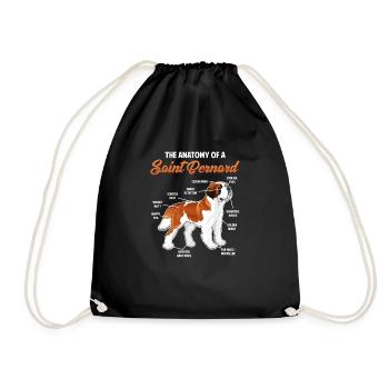 Anatomie eines Bernhardiners Hund Tierfreund - Turnbeutel - Schwarz - Vorne