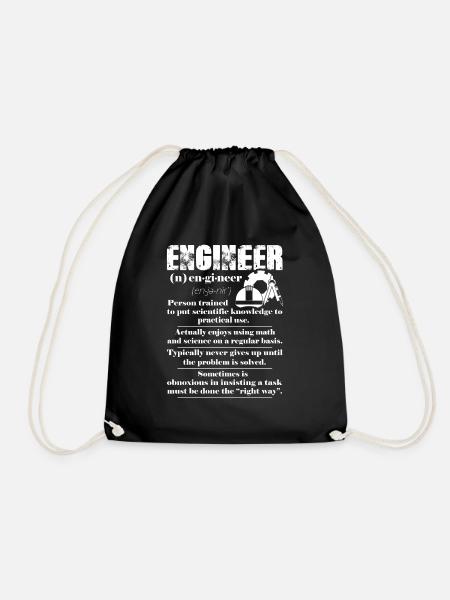 Engineer Definition - Drawstring Bag - black