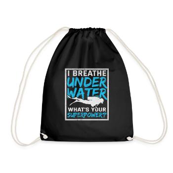 Scuba diving freediving water sports diver water - Drawstring Bag - black - Front