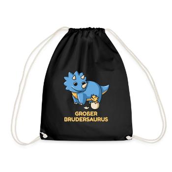 Großer Brudersaurus 2020 Bruder Dino Geschenk zur - Turnbeutel - Schwarz - Vorne