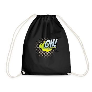 Cool 90s design OH! - Drawstring Bag - black - Front