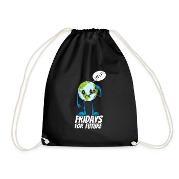 Fridays for future 3 - Drawstring Bag - black - Front