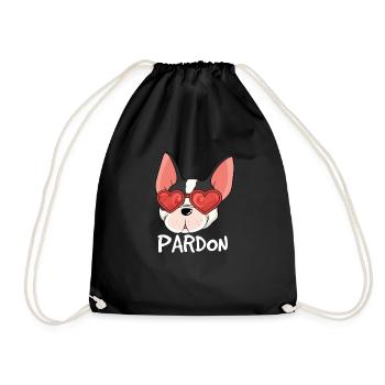Pardon Franz�sische Bulldogge Cute Frenchie Mama H - Turnbeutel - Schwarz - Vorne