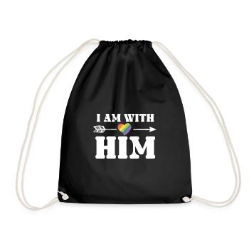 Gay With Him - Turnbeutel - Schwarz - Vorne
