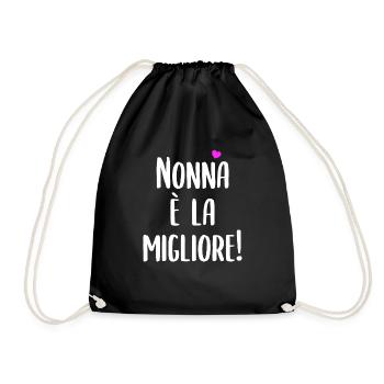Nonna È La Migliore - Turnbeutel - Schwarz - Vorne