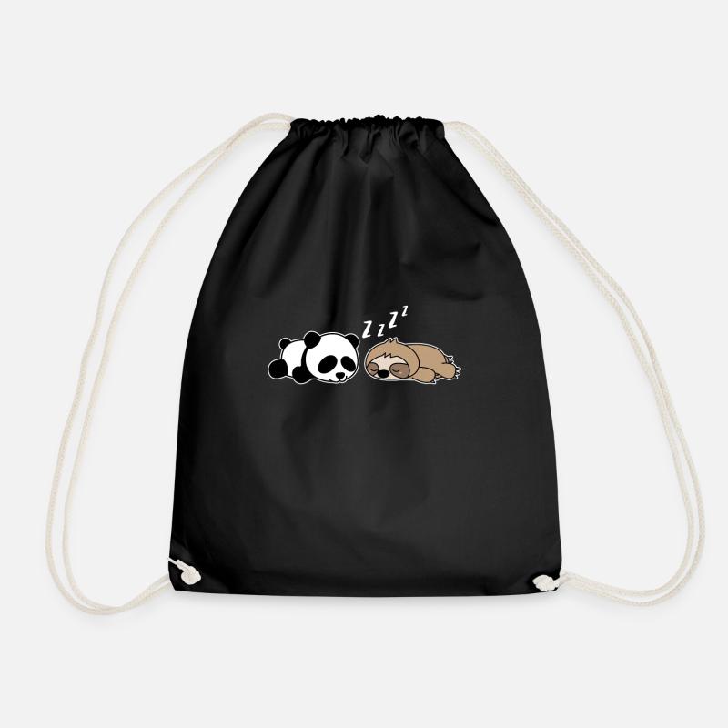 Faultier Panda - Turnbeutel - Schwarz