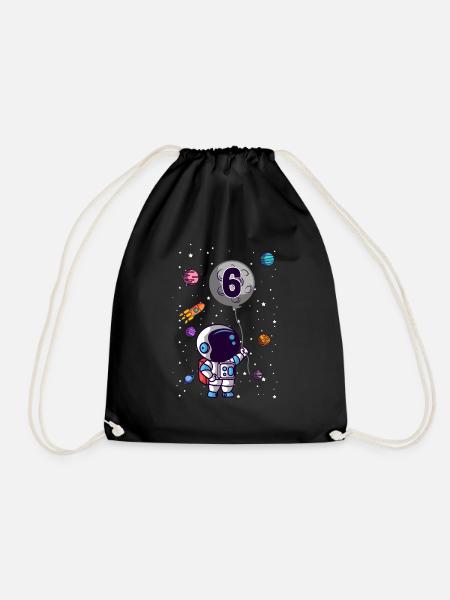 Astronauta, sexto cumpleaños, espacio exterior para niño - Mochila saco - negro