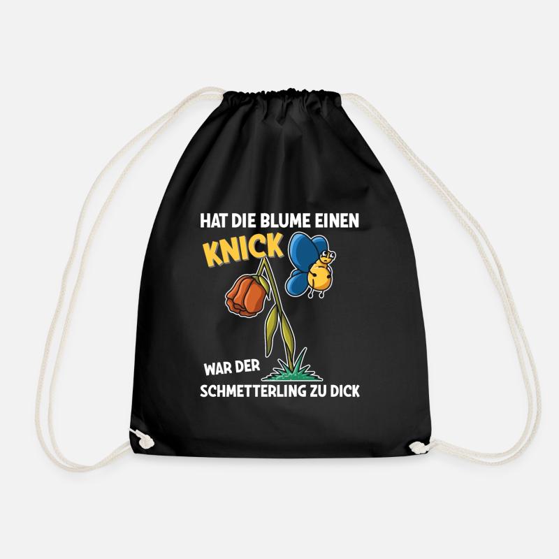Schmetterling hat die Blume einen Knick - Turnbeutel - Schwarz