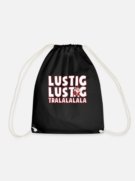 lustig lustig tralalalala Weihnachten Geschenkidee - Turnbeutel - Schwarz