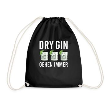 Dry gin Wortspiel Alkohol lustiges Geschenk - Turnbeutel - Schwarz - Vorne