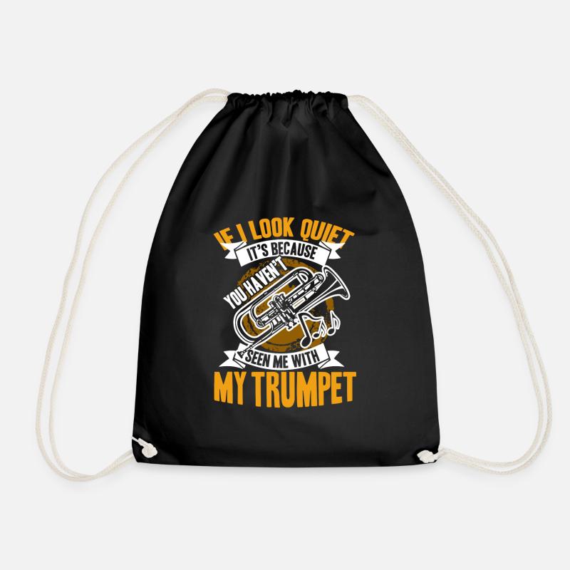 Trompete sah mich mit meiner Trompete - Turnbeutel - Schwarz