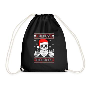Heavy Metal Weihnachten Ugly Christmas - Turnbeutel - Schwarz - Vorne