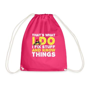 Funny electrician journeyman-electrician - Drawstring Bag - fuchsia - Front