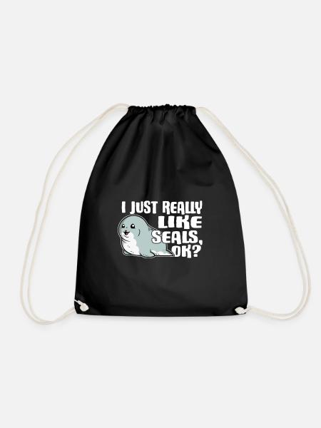 I Just Really Like Seals Ok Robbe Geschenkidee - Turnbeutel - Schwarz