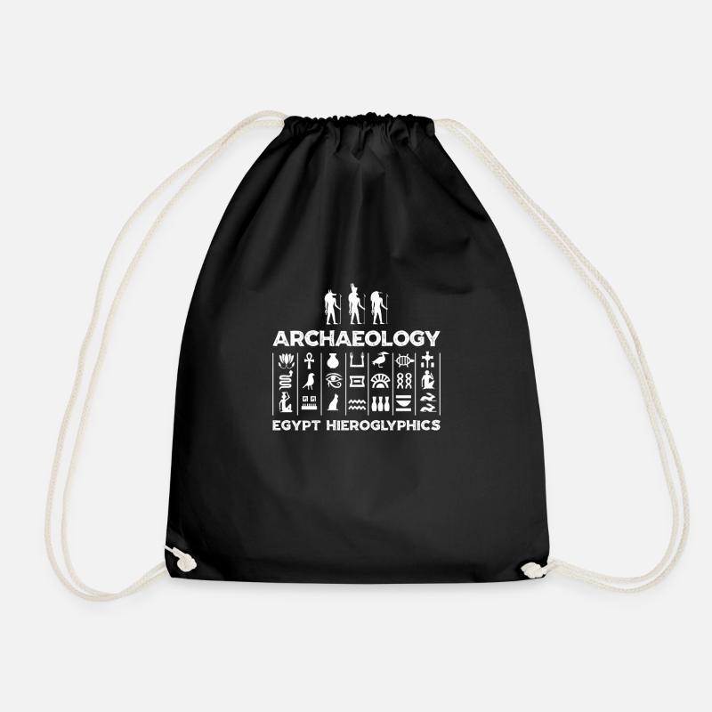 Archaeology Egypt Hieroglyphics - Drawstring Bag - black