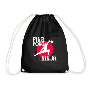 Pingpong Ninja - Turnbeutel - Schwarz - Vorne