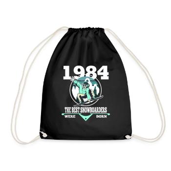 Snowboarder cadeau 1984 Snowboard anniversaire - Sac de sport léger - noir - Devant