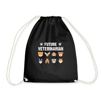 Zukünftiger Tierarzt Hund Kind Tierliebhaber - Turnbeutel - Schwarz - Vorne