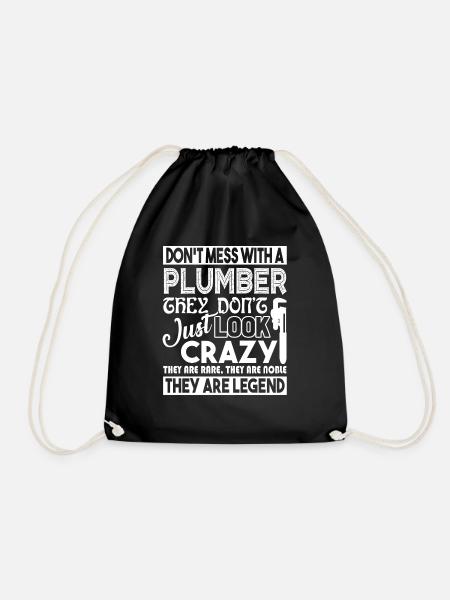 Plumber Don't Mess With Plumber - Drawstring Bag - black